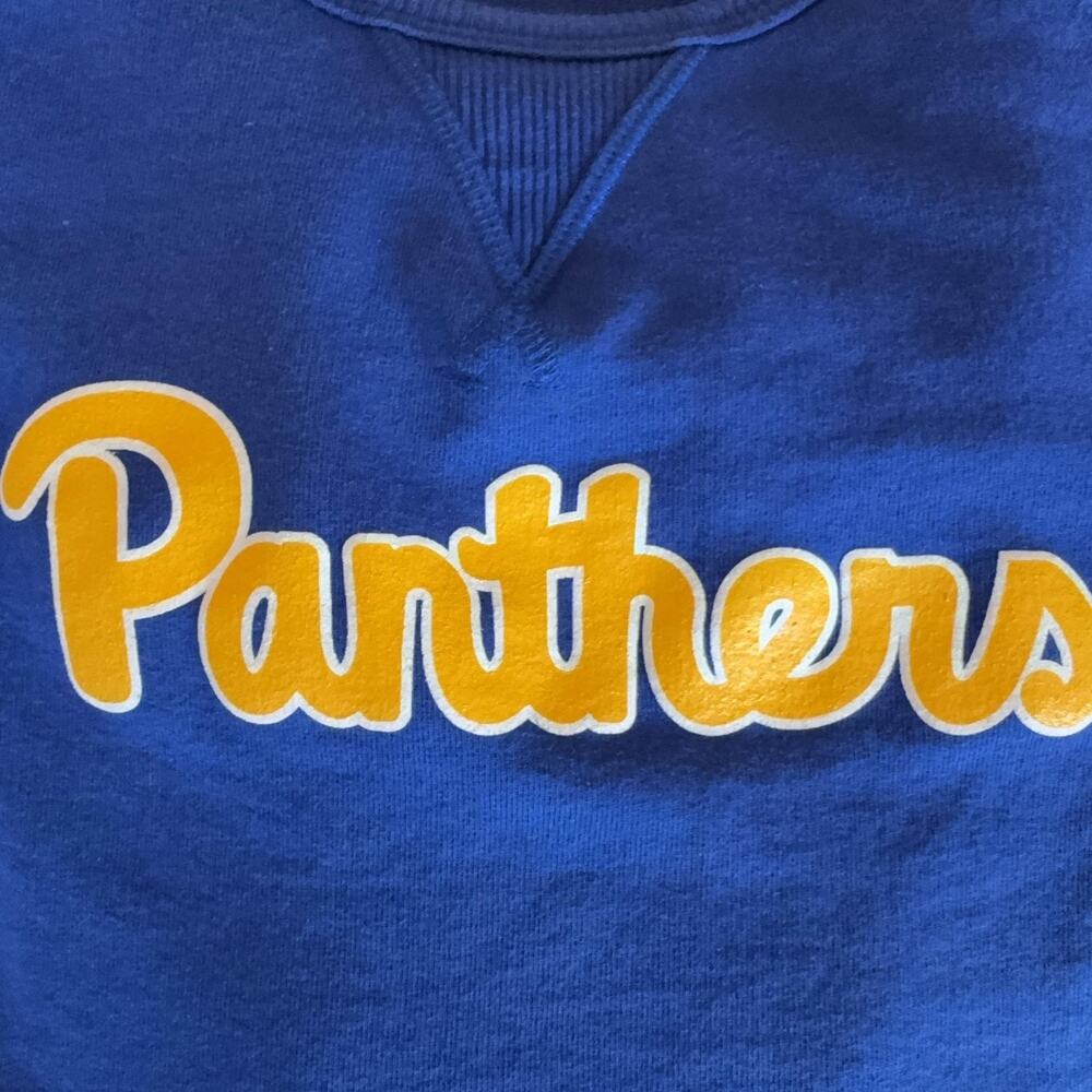 University of Pittsburgh Womens Medium Blue Panthers Wide Neck Raglan Sweatshirt - Picture 4 of 12
